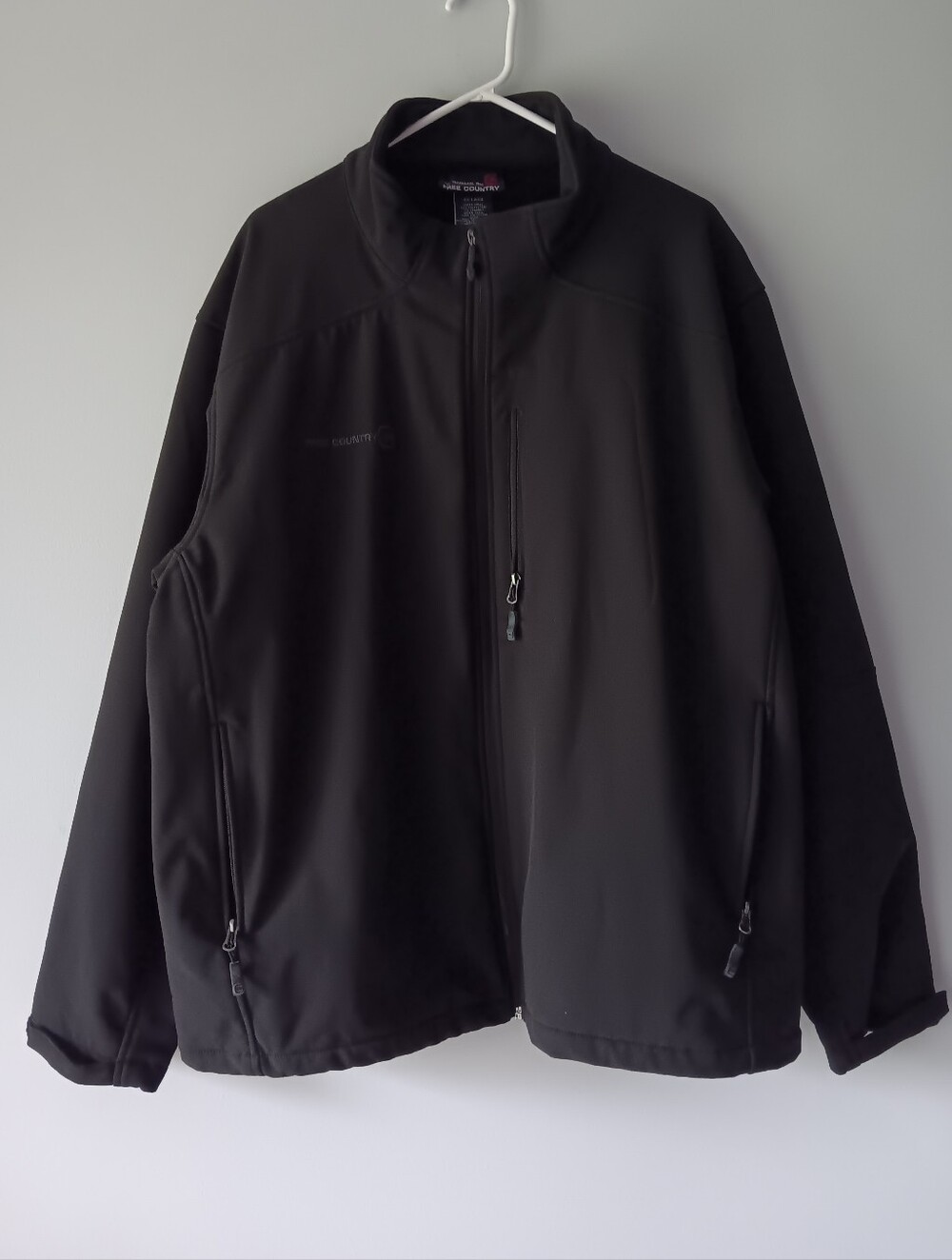 Free Country Jacket Zip-Front Mock-Neck Lined Pockets Black XX Large